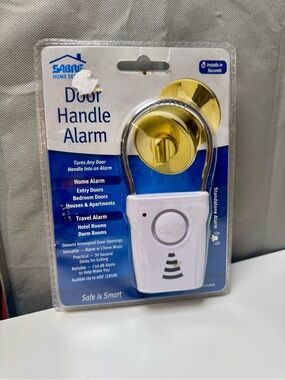 NIB Door Handle Alarm - White Portable Door Alarm for Home & Travel